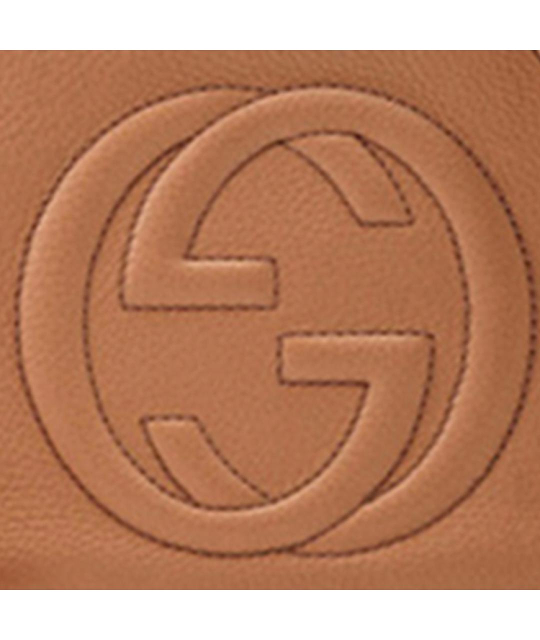 GUCCI Коричневая кожаная сумка через плечо, фото 5