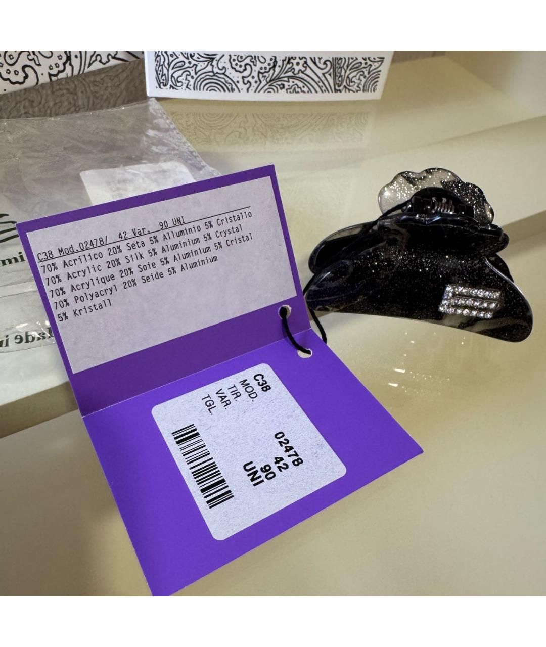 ETRO Антрацитовая заколка, фото 5