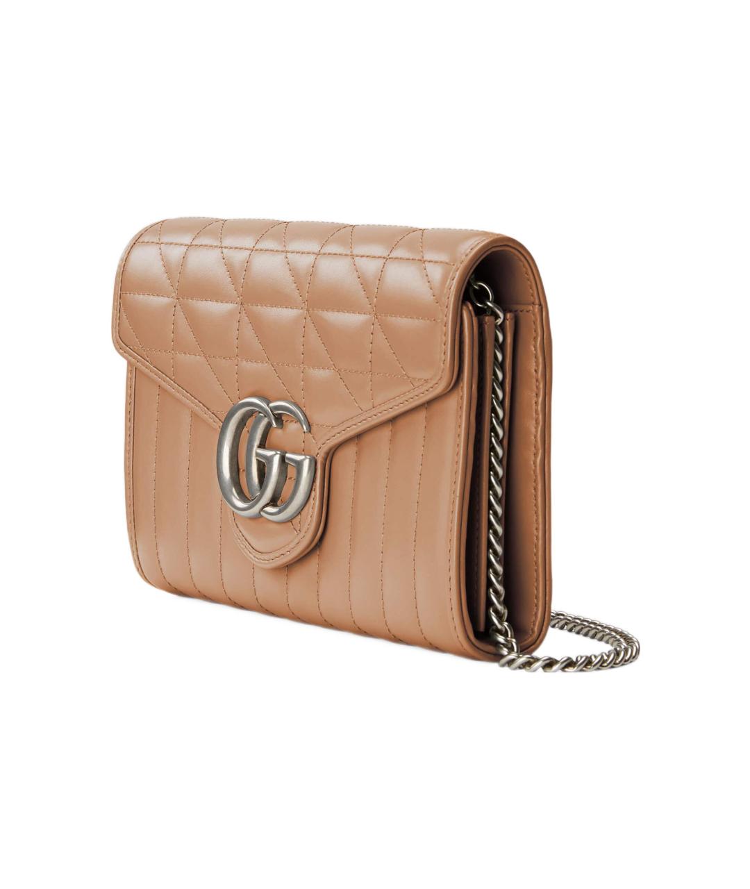 GUCCI Бежевая кожаная сумка через плечо, фото 2