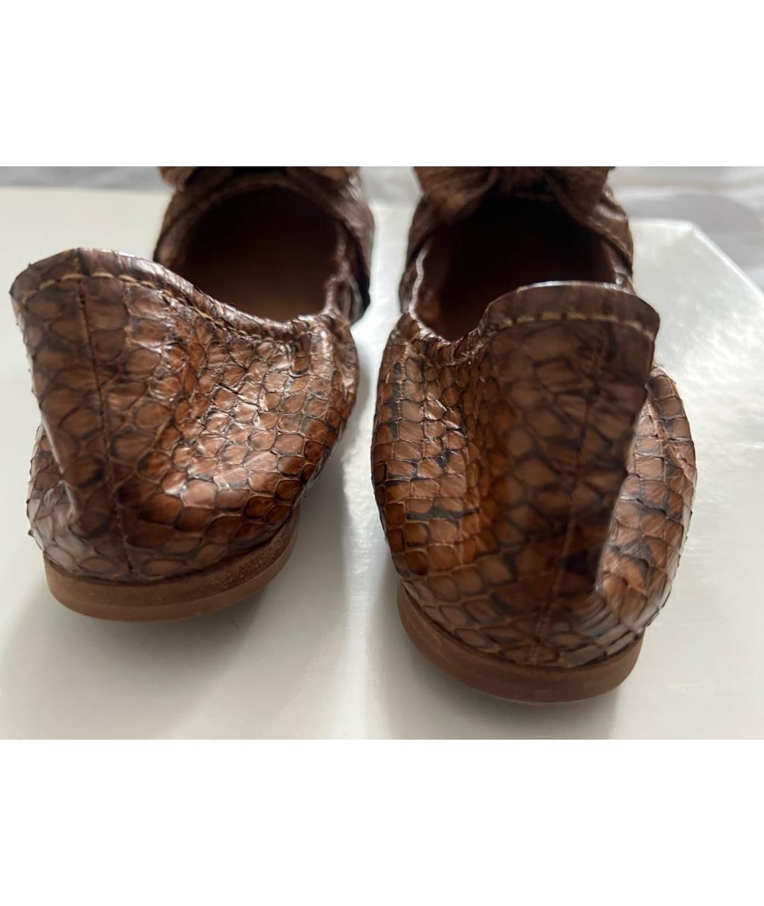 MIU MIU Коричневые кожаные балетки, фото 4