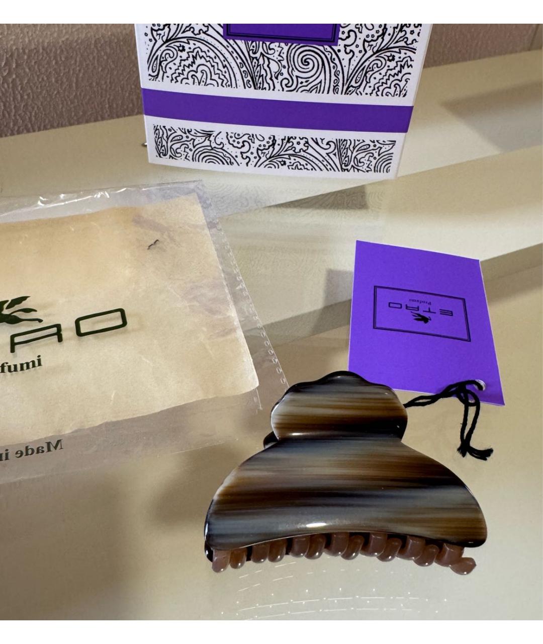 ETRO Коричневая заколка, фото 5