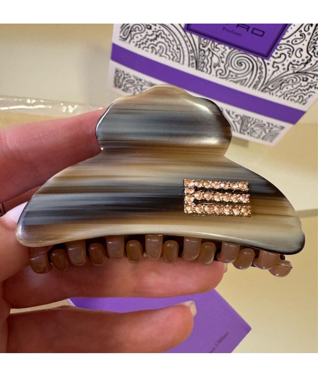 ETRO Коричневая заколка, фото 7