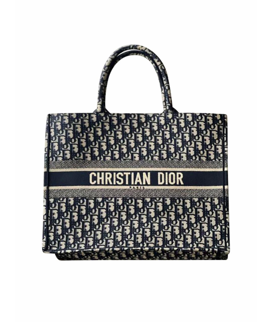 CHRISTIAN DIOR Темно-синяя сумка тоут, фото 1