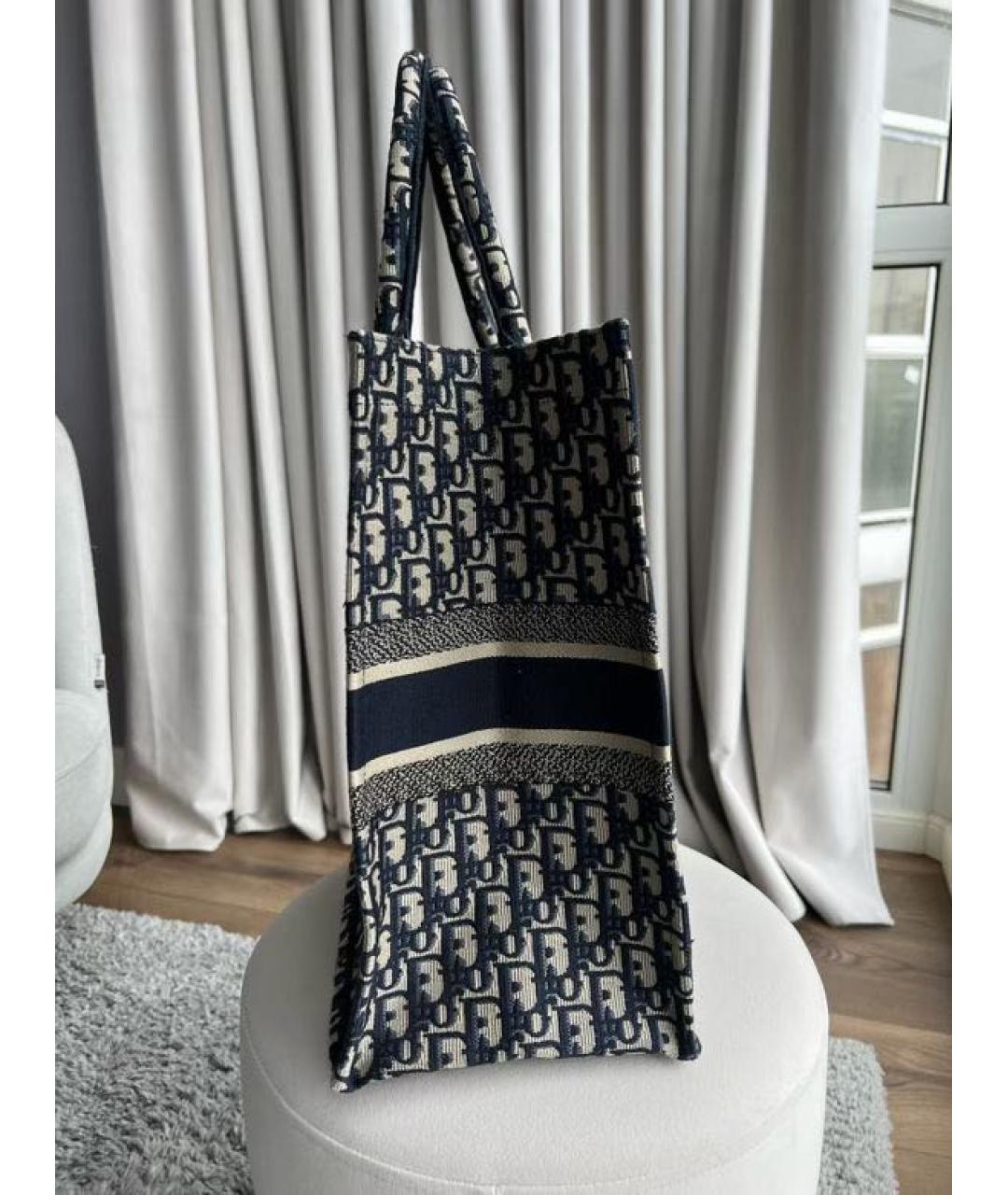 CHRISTIAN DIOR Темно-синяя сумка тоут, фото 3