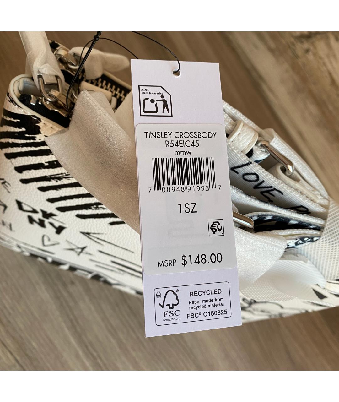 DKNY Белая сумка через плечо из искусственной кожи, фото 8