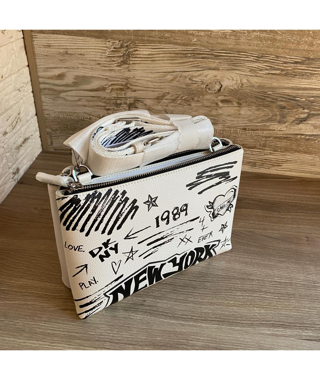 DKNY Белая сумка через плечо из искусственной кожи, фото 3