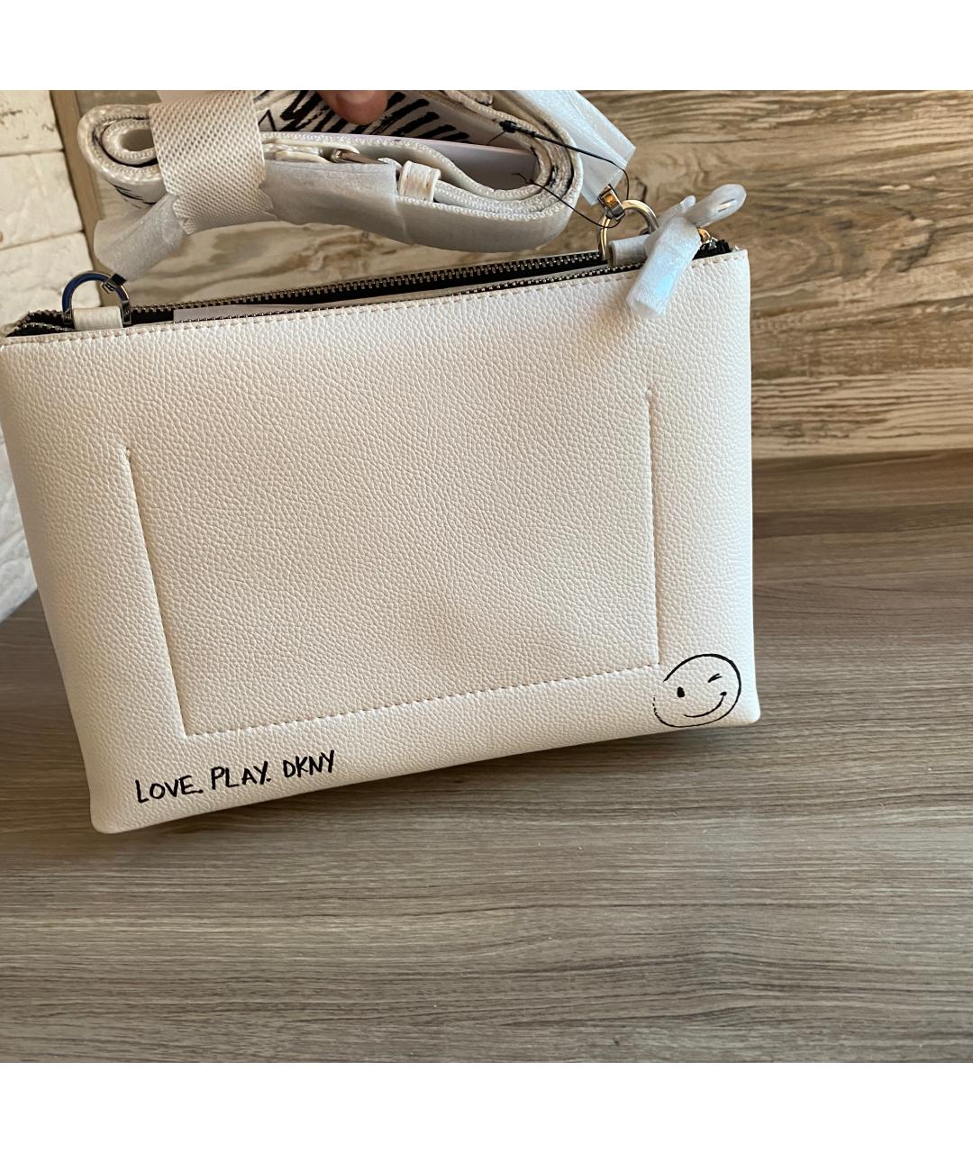 DKNY Белая сумка через плечо из искусственной кожи, фото 4