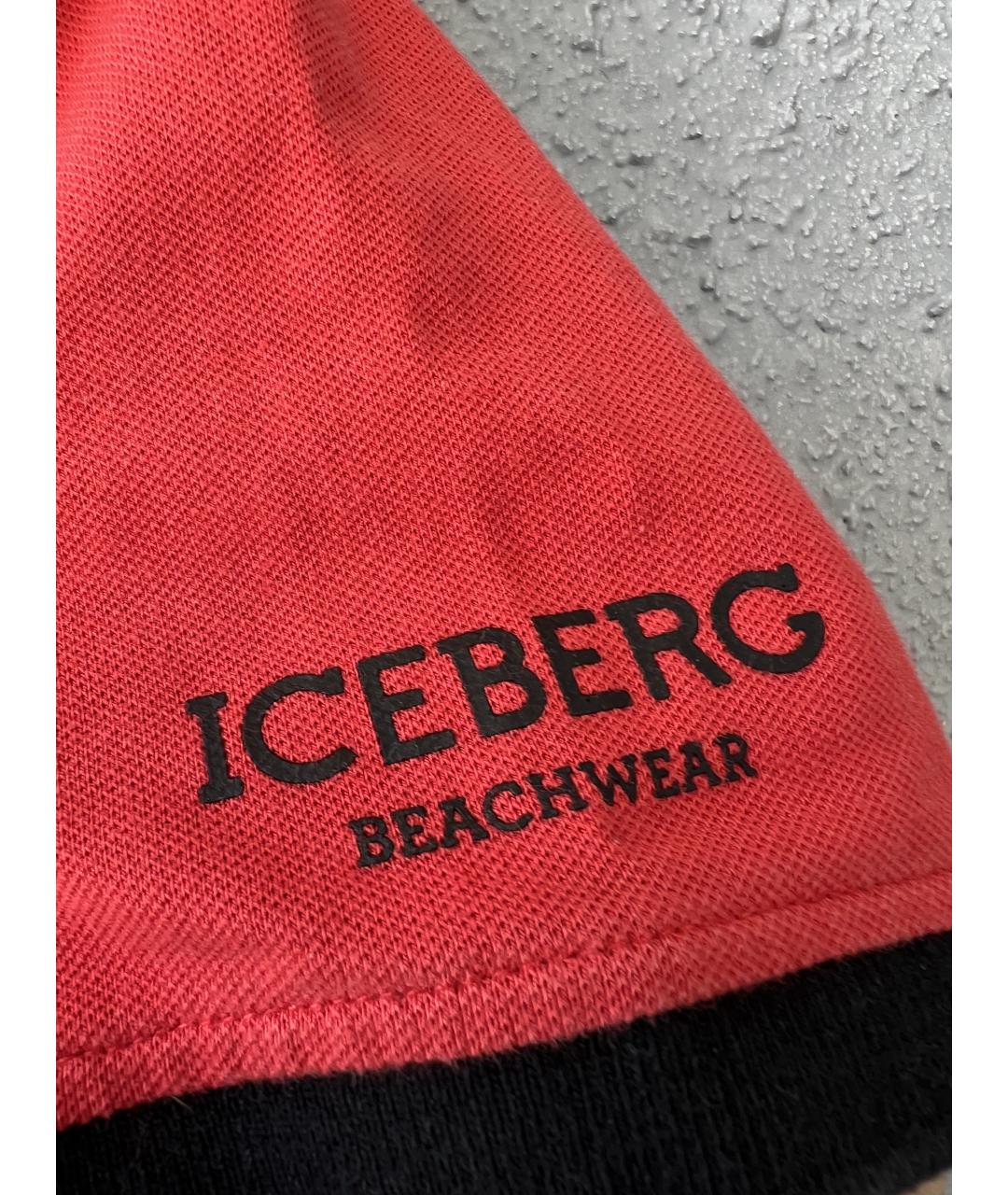 ICEBERG Коралловое хлопковое поло с коротким рукавом, фото 4