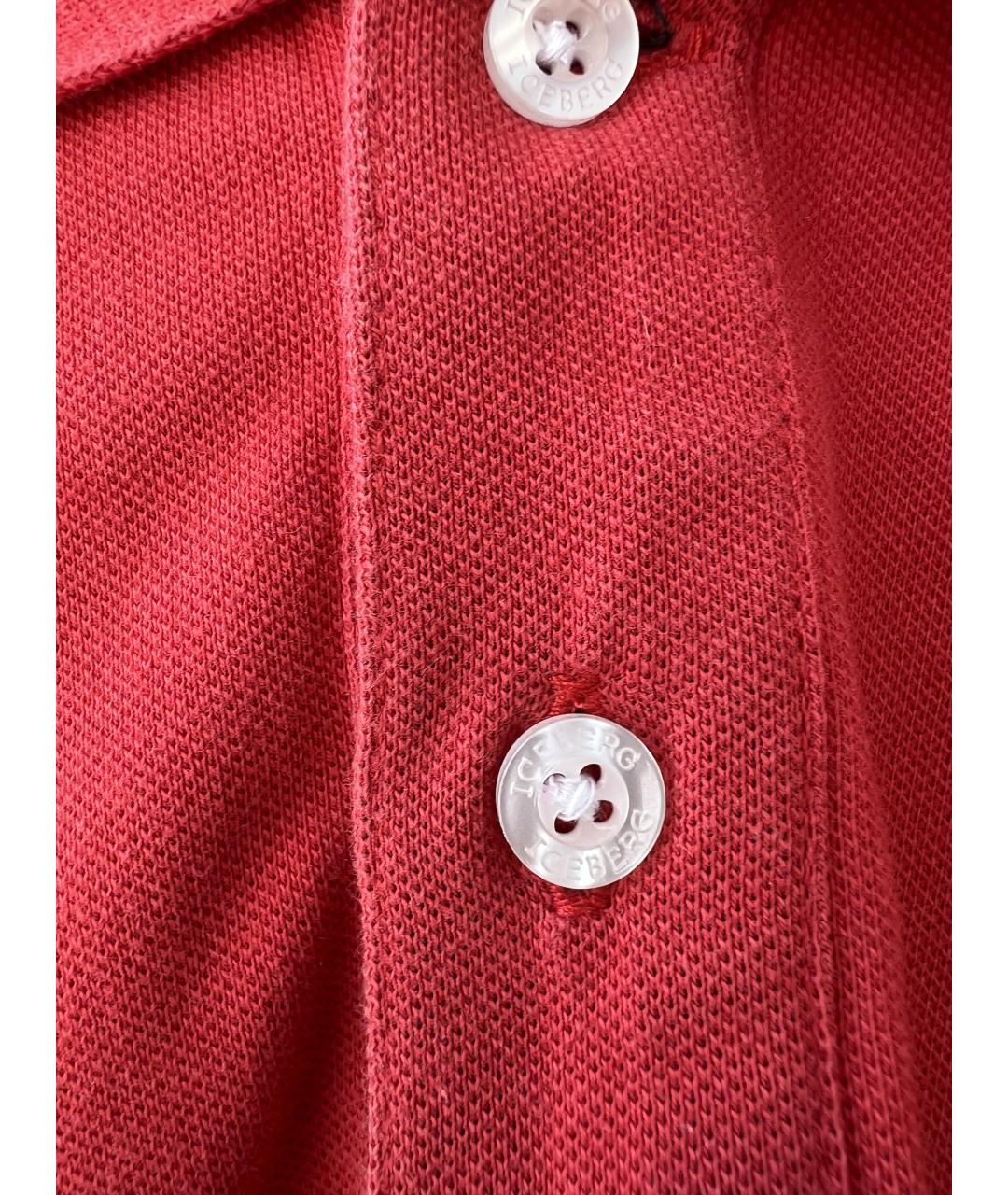 ICEBERG Коралловое хлопковое поло с коротким рукавом, фото 3