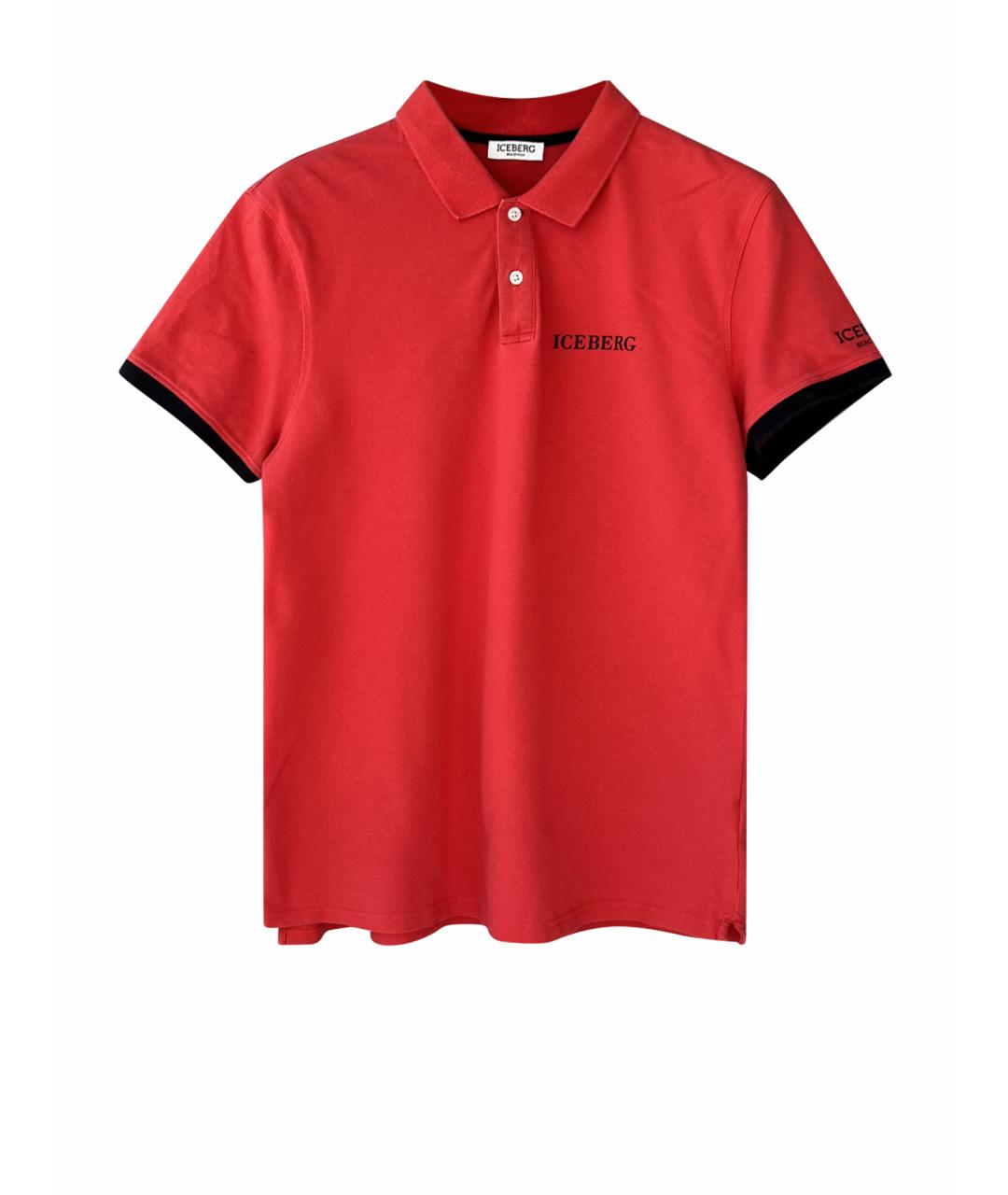 ICEBERG Коралловое хлопковое поло с коротким рукавом, фото 1