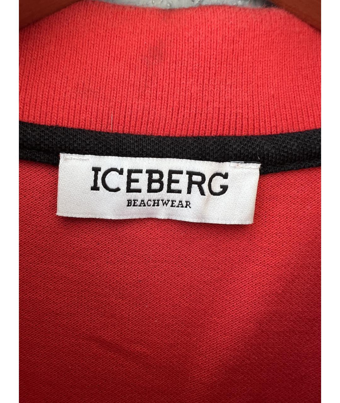 ICEBERG Коралловое хлопковое поло с коротким рукавом, фото 5