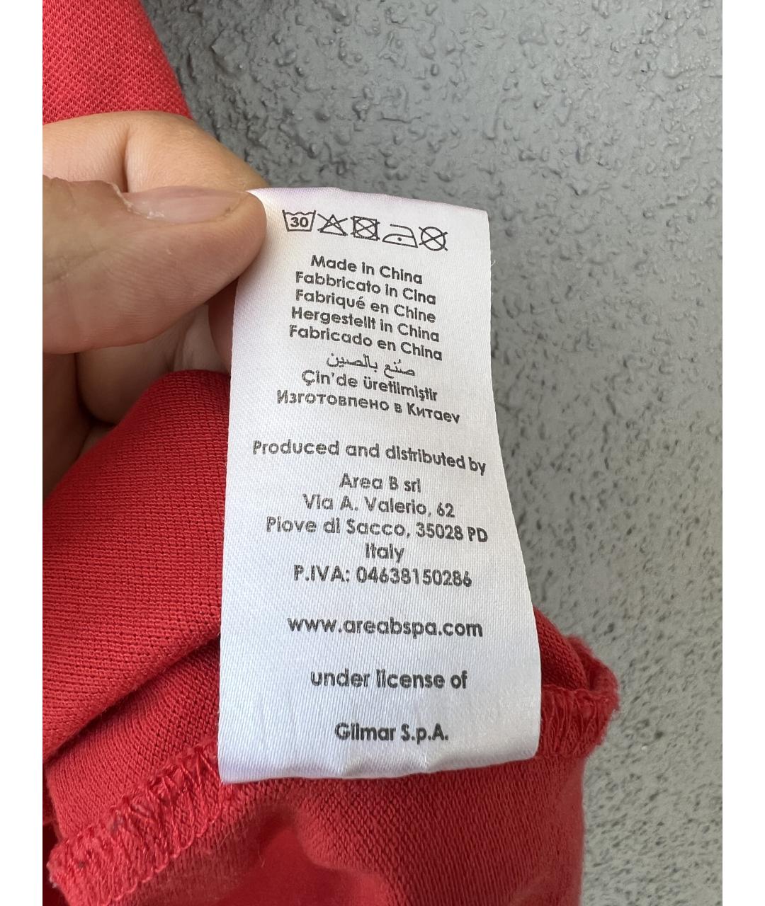 ICEBERG Коралловое хлопковое поло с коротким рукавом, фото 7