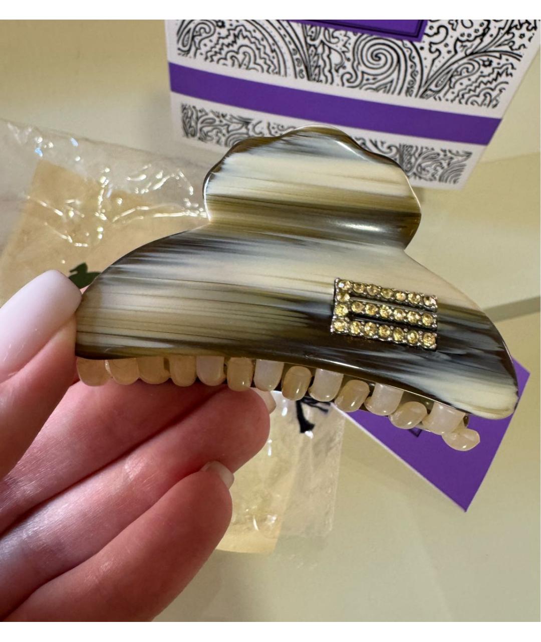 ETRO Бежевая заколка, фото 2