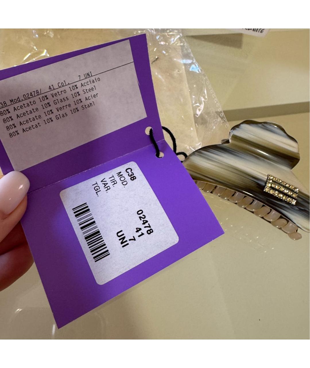 ETRO Бежевая заколка, фото 4