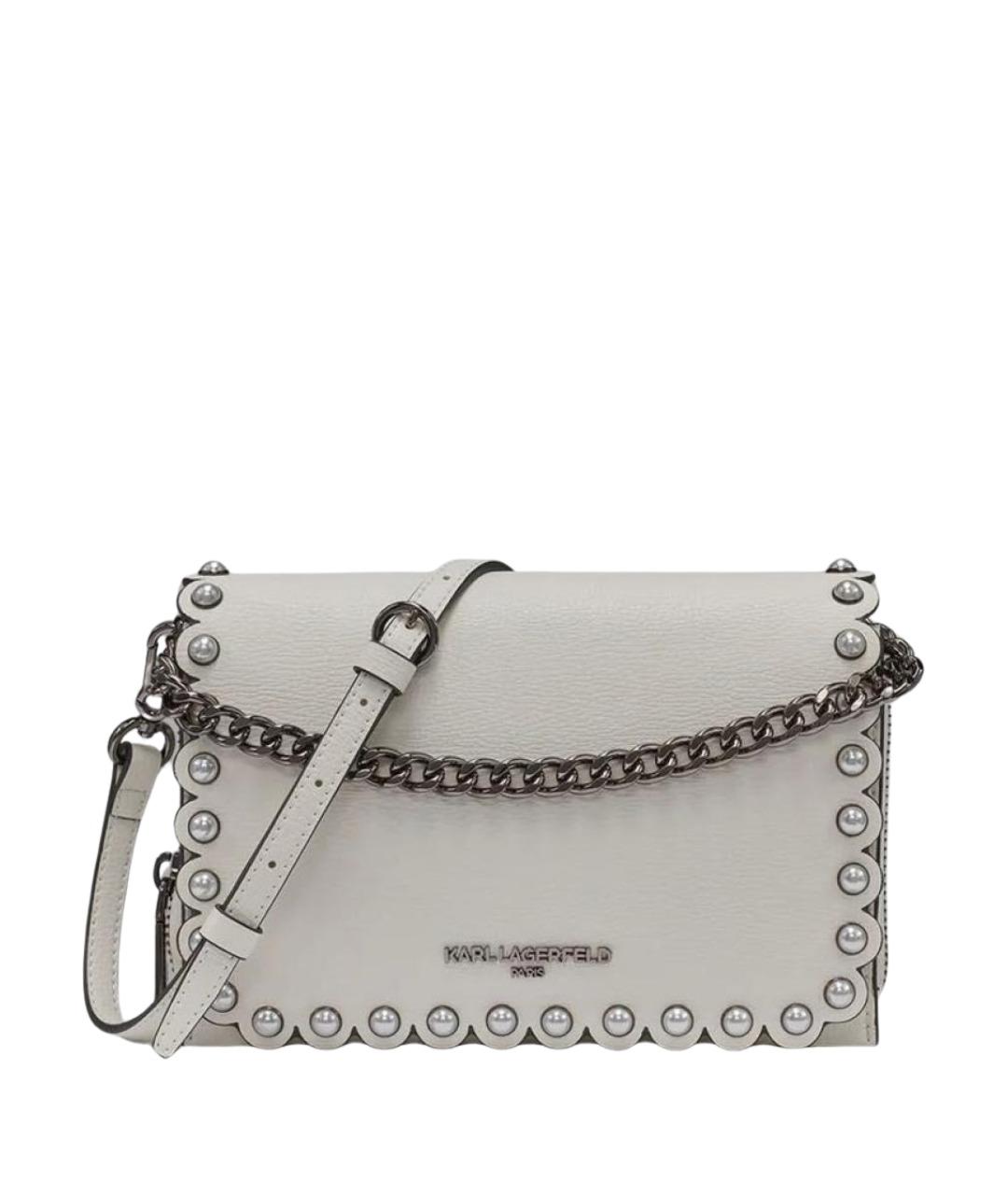 KARL LAGERFELD Белая сумка через плечо, фото 6