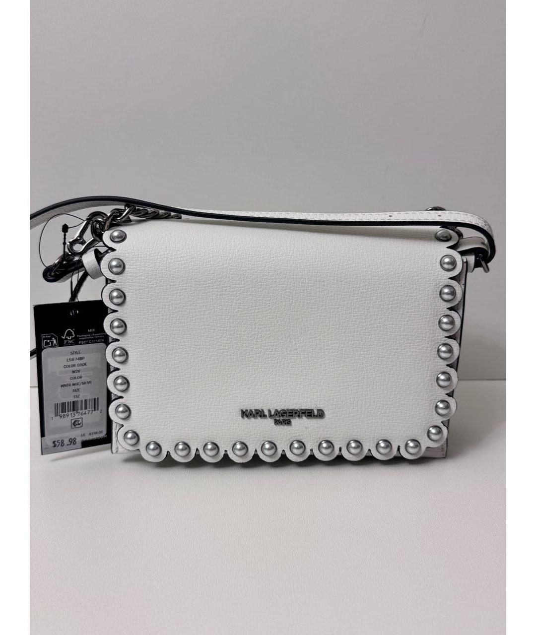 KARL LAGERFELD Белая сумка через плечо, фото 2