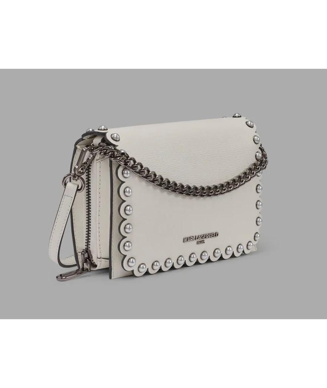 KARL LAGERFELD Белая сумка через плечо, фото 4