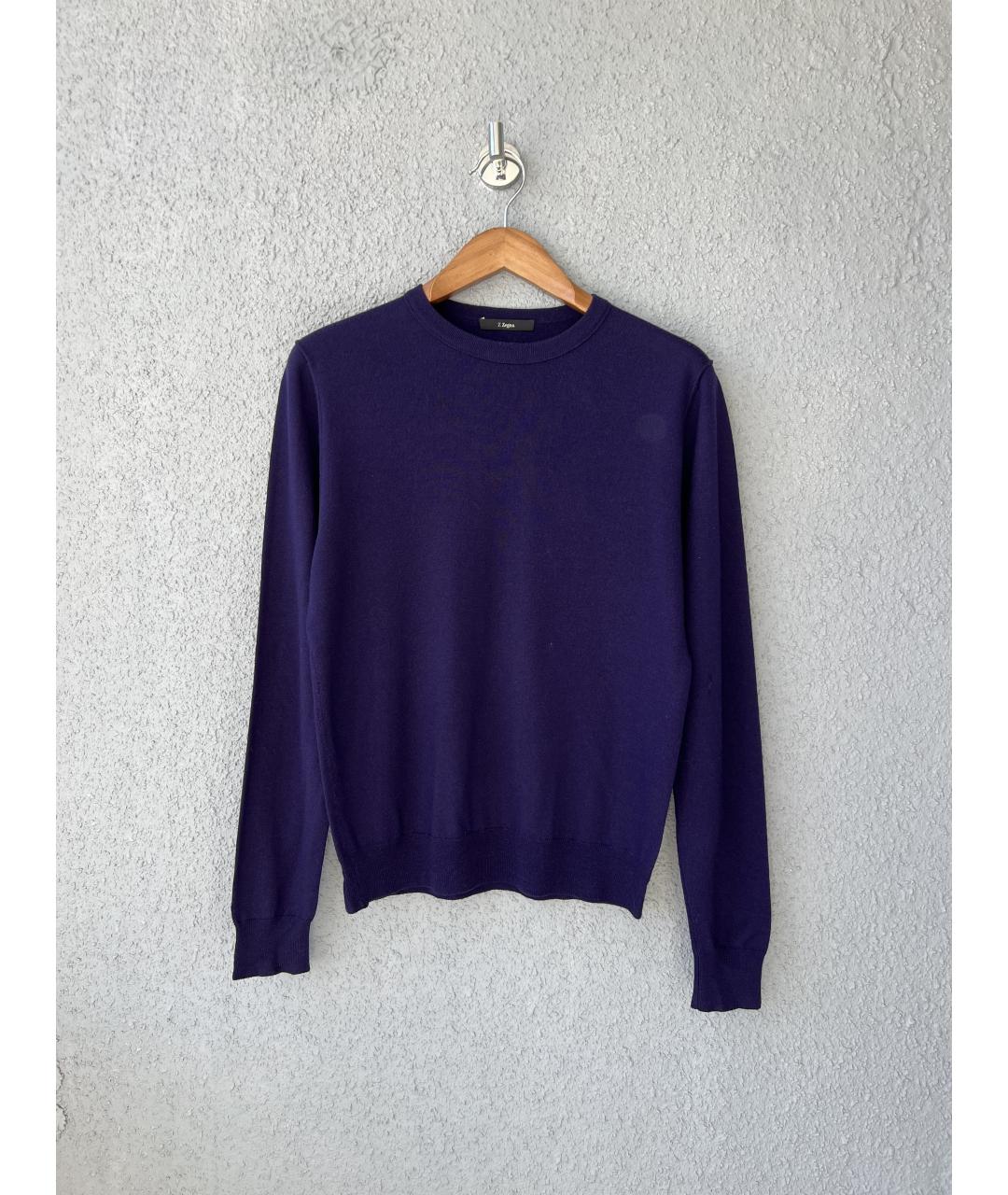 ZZEGNA Фиолетовый шерстяной джемпер / свитер, фото 5
