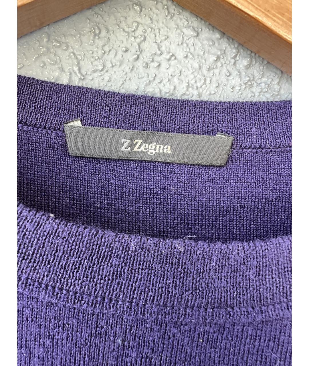 ZZEGNA Фиолетовый шерстяной джемпер / свитер, фото 2