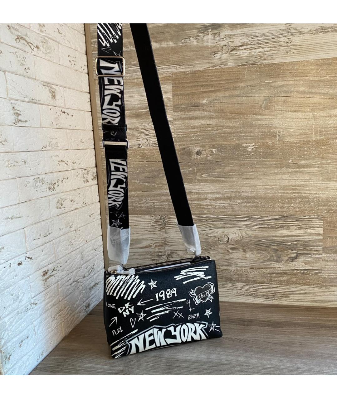 DKNY Черная сумка через плечо из искусственной кожи, фото 3