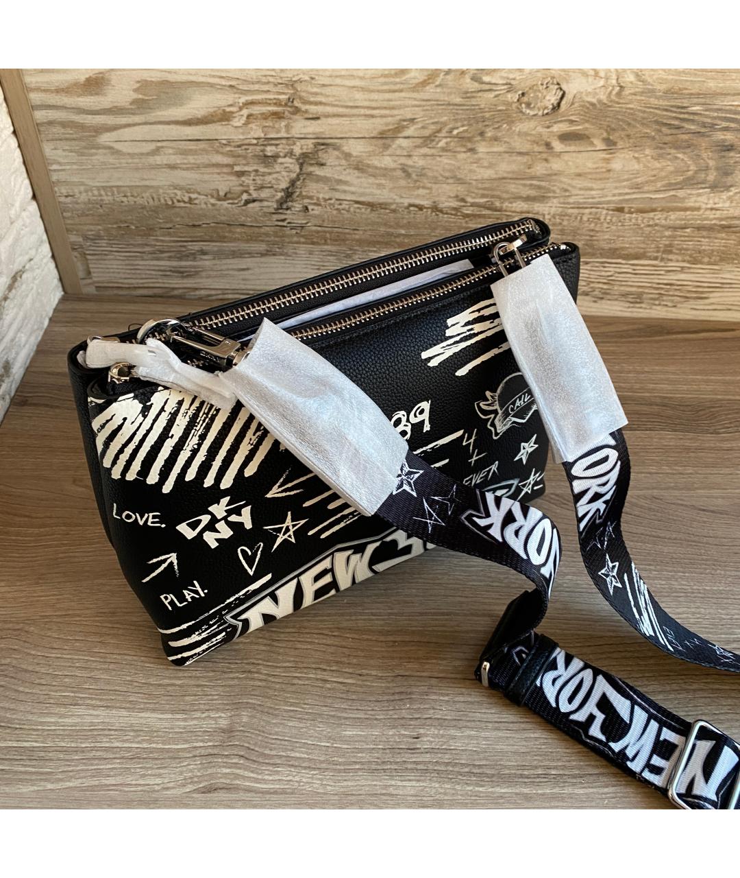 DKNY Черная сумка через плечо из искусственной кожи, фото 4