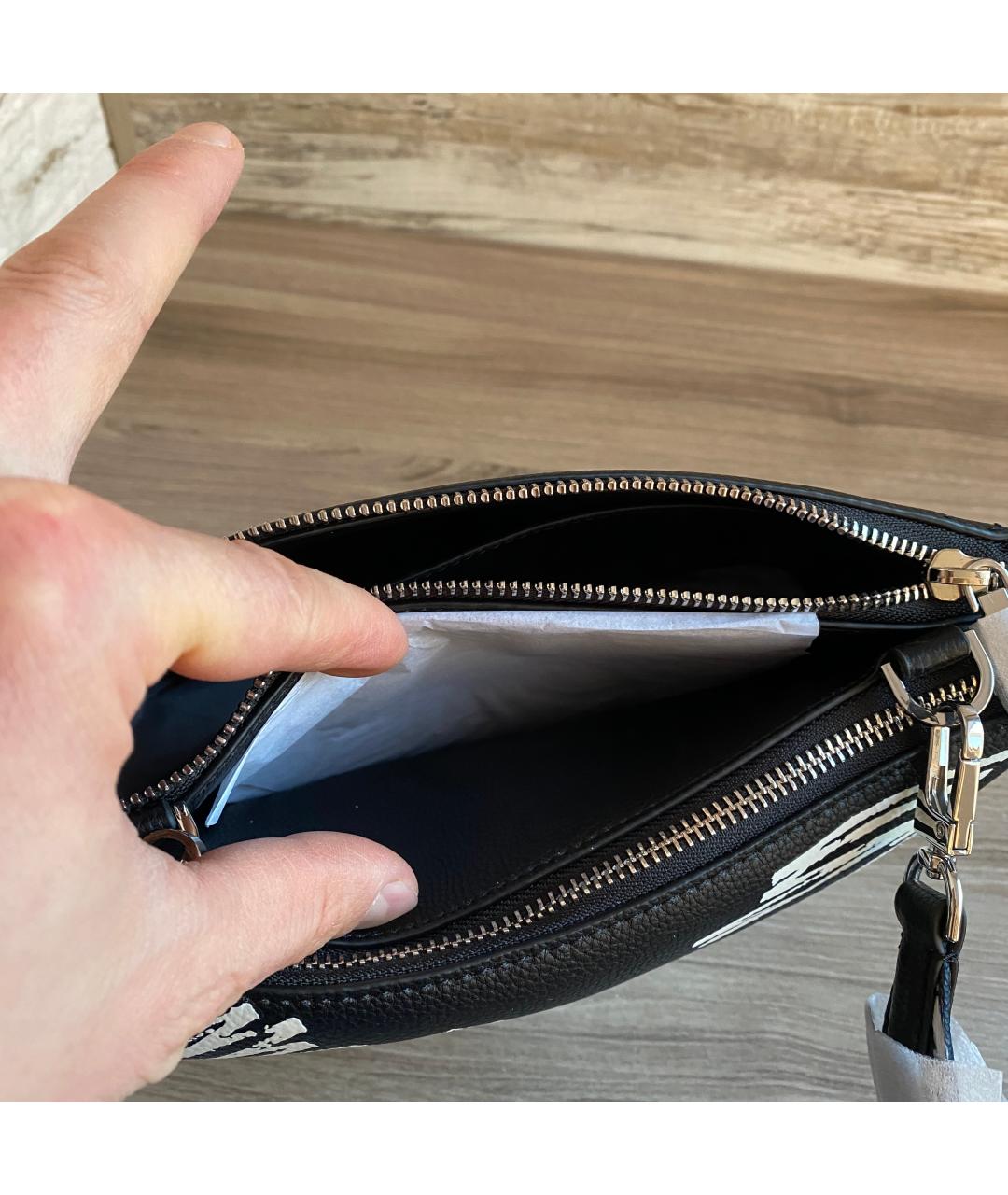 DKNY Черная сумка через плечо из искусственной кожи, фото 7