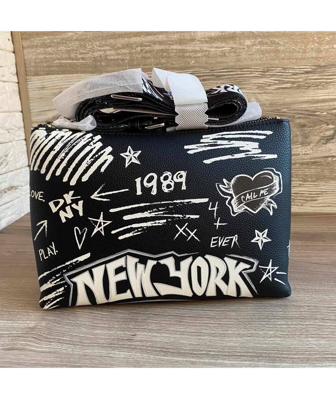 DKNY Черная сумка через плечо из искусственной кожи, фото 2