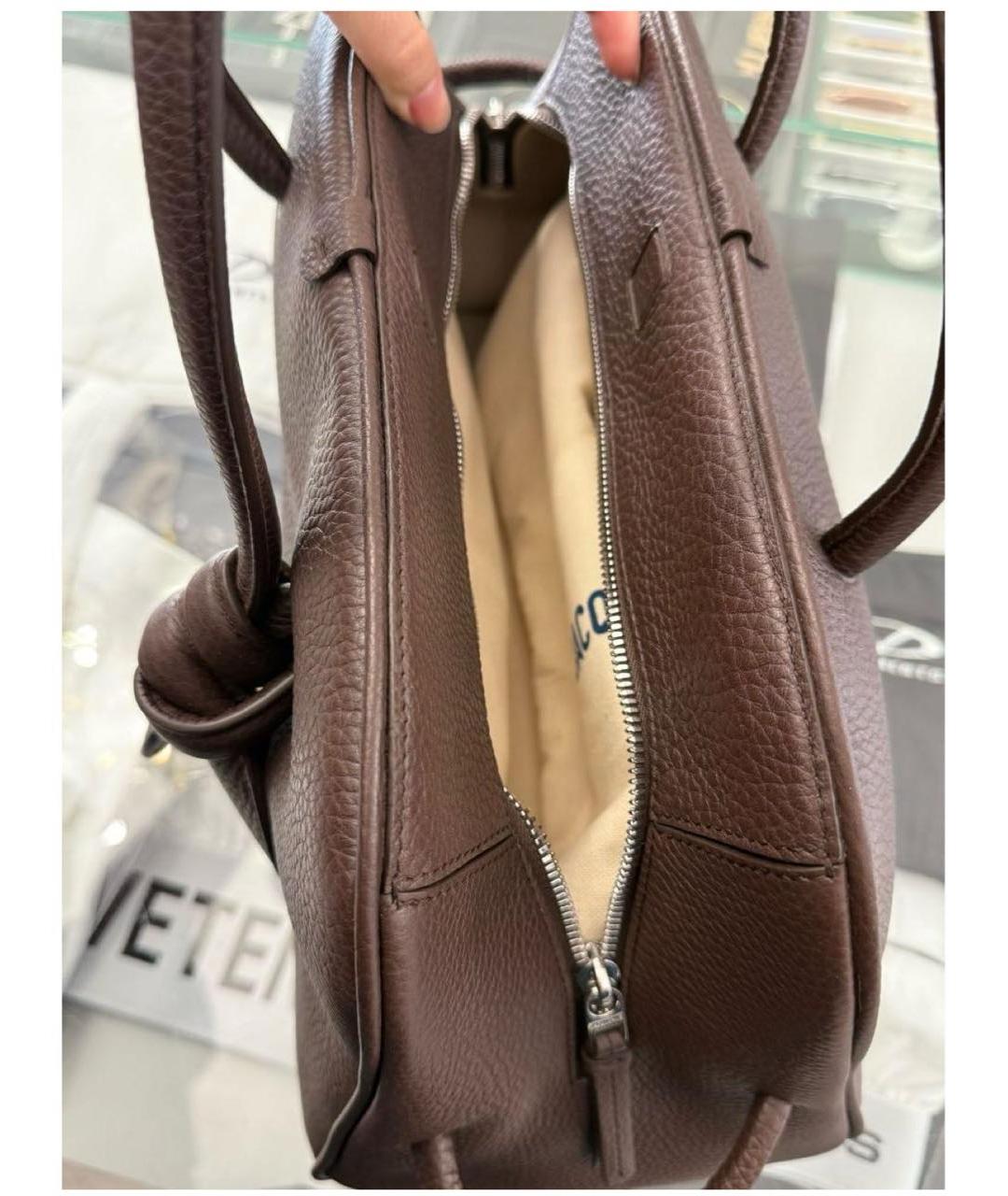 JACQUEMUS Коричневая кожаная сумка тоут, фото 4