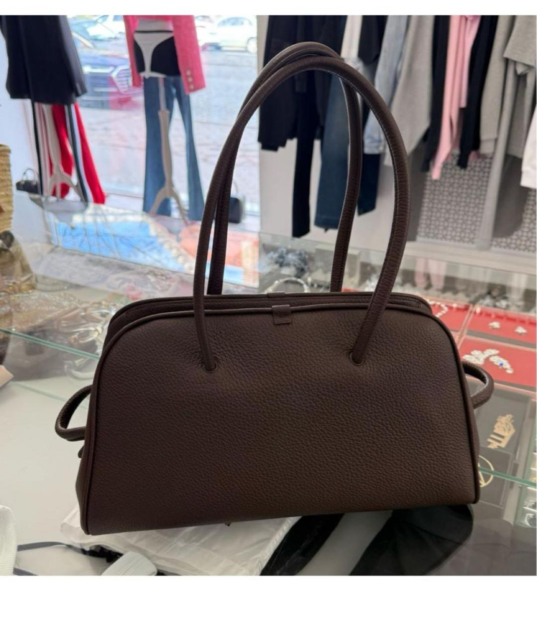 JACQUEMUS Коричневая кожаная сумка тоут, фото 3