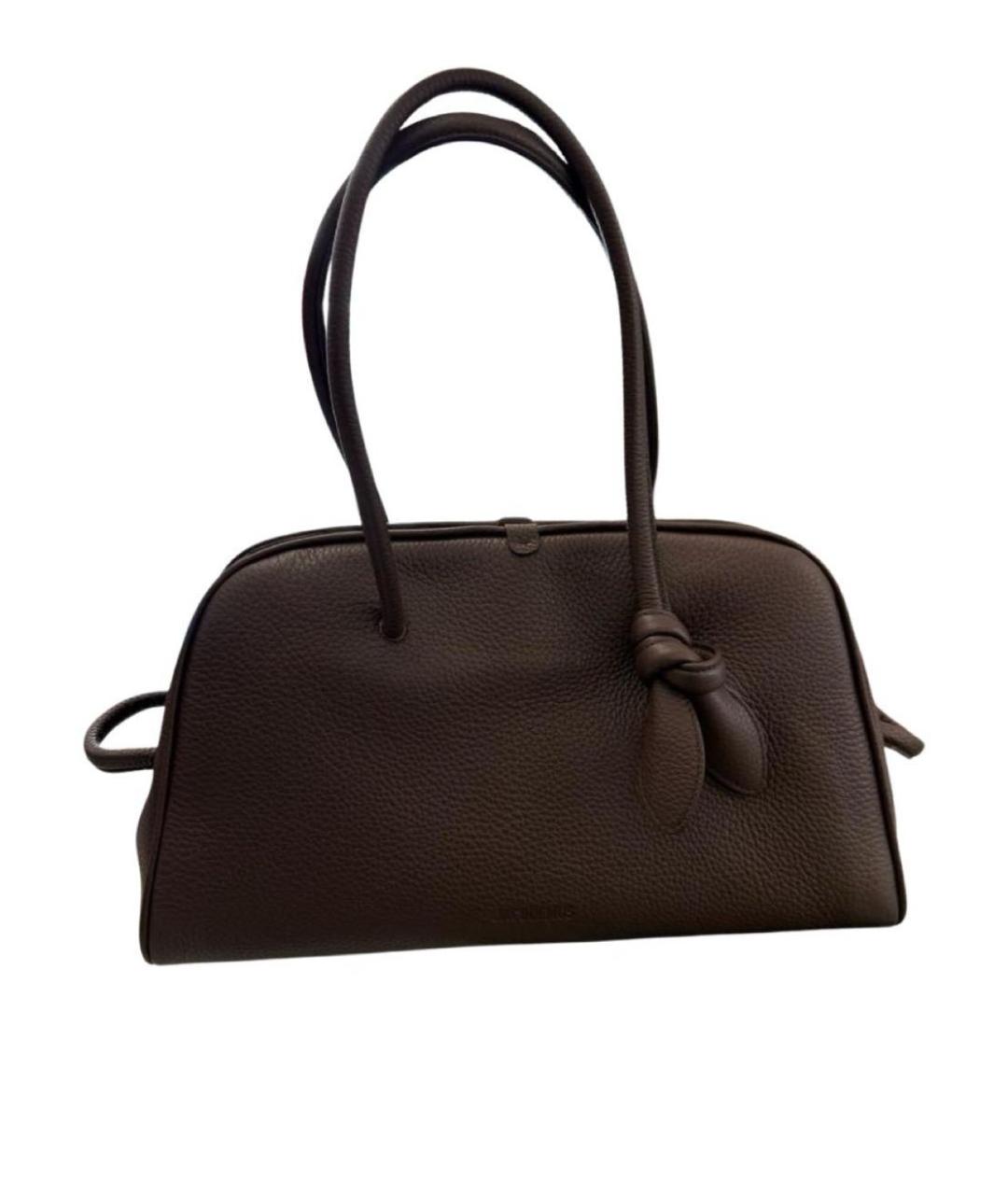 JACQUEMUS Коричневая кожаная сумка тоут, фото 8