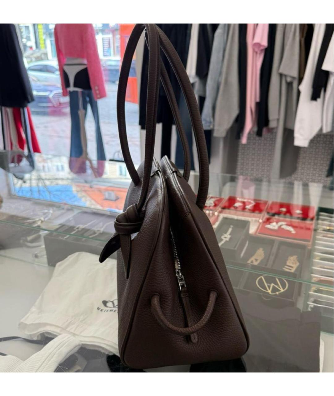 JACQUEMUS Коричневая кожаная сумка тоут, фото 2