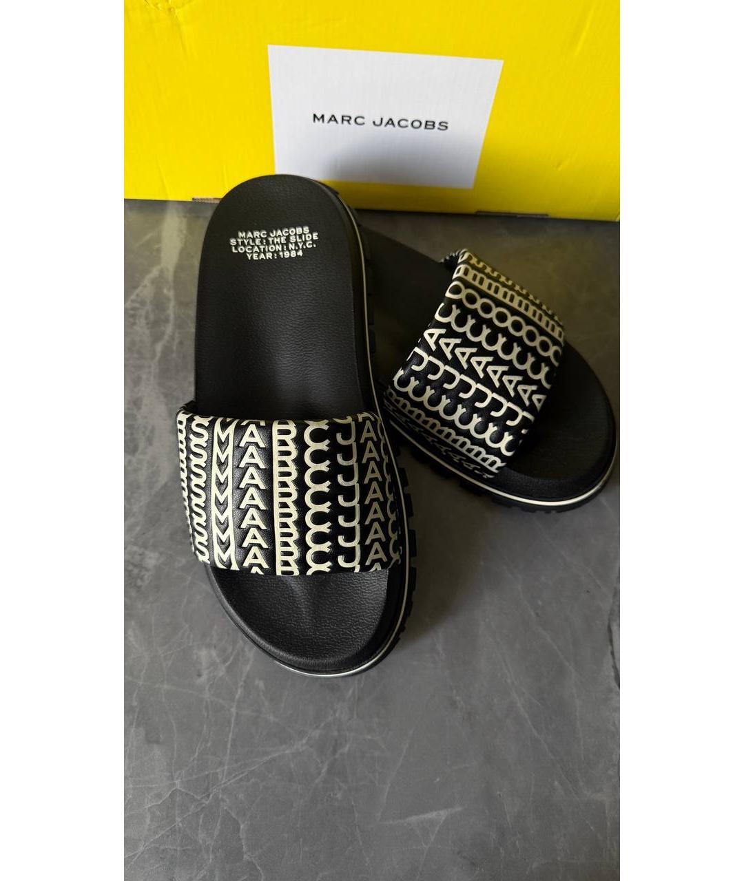 MARC JACOBS Черные шлепанцы, фото 5