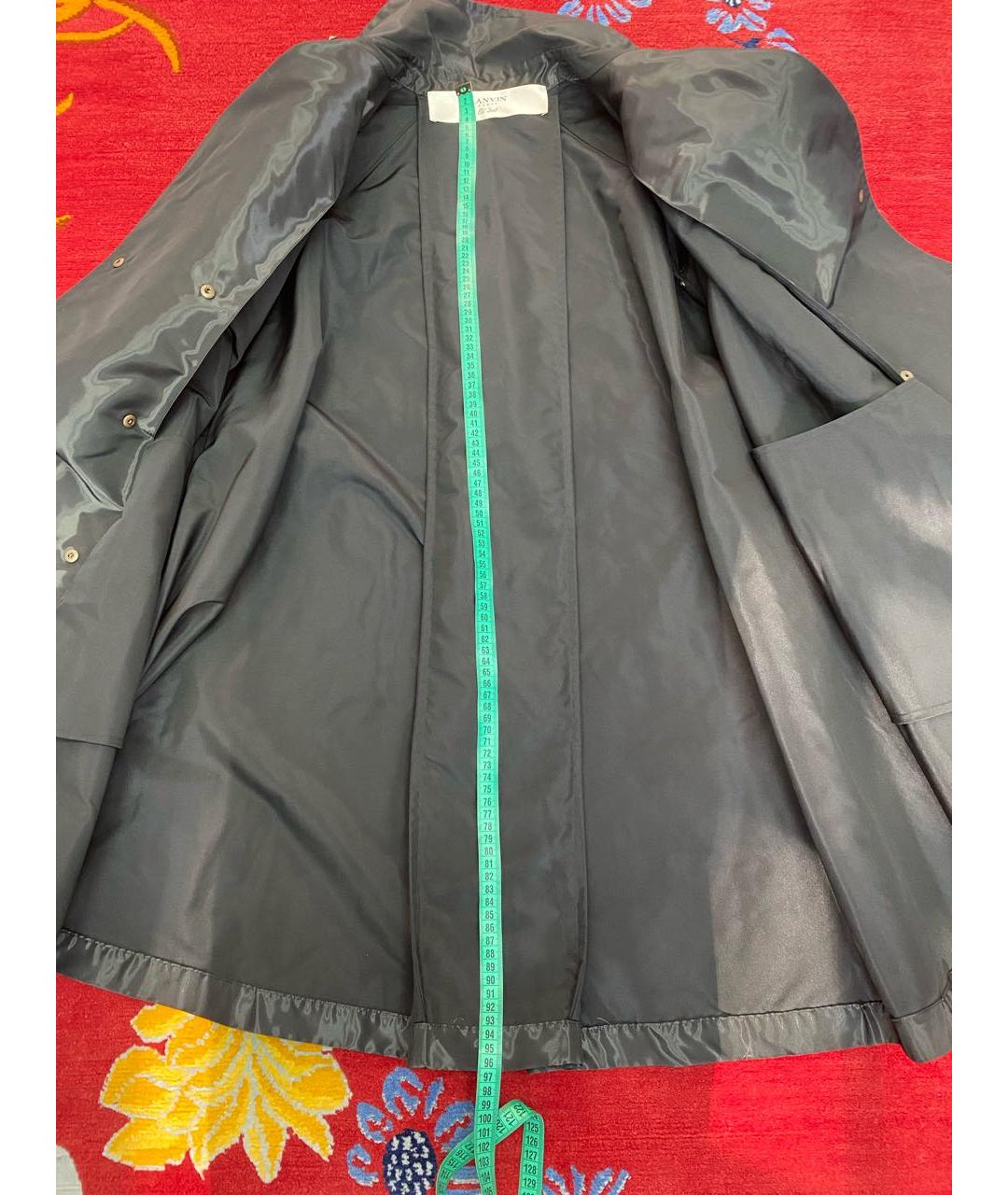 LANVIN Черный полиуретановый тренч/плащ, фото 6