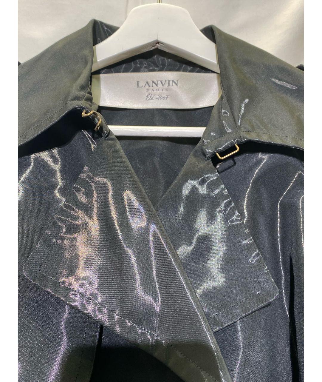 LANVIN Черный полиуретановый тренч/плащ, фото 3