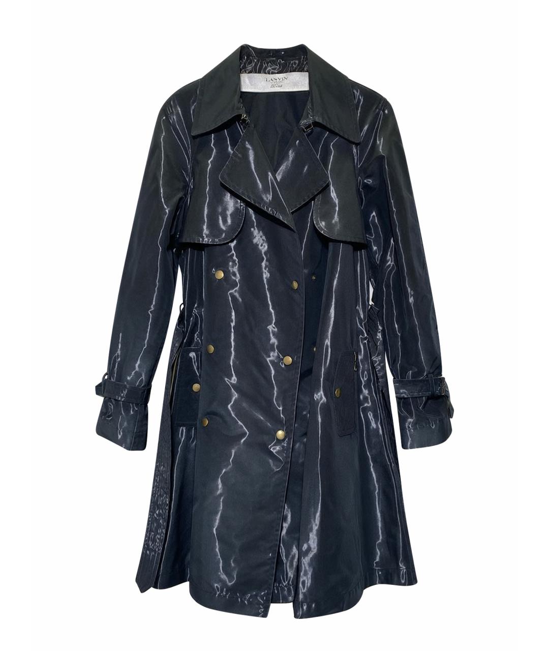 LANVIN Черный полиуретановый тренч/плащ, фото 1