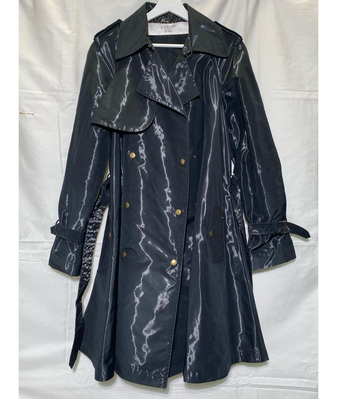 LANVIN Черный полиуретановый тренч/плащ, фото 9