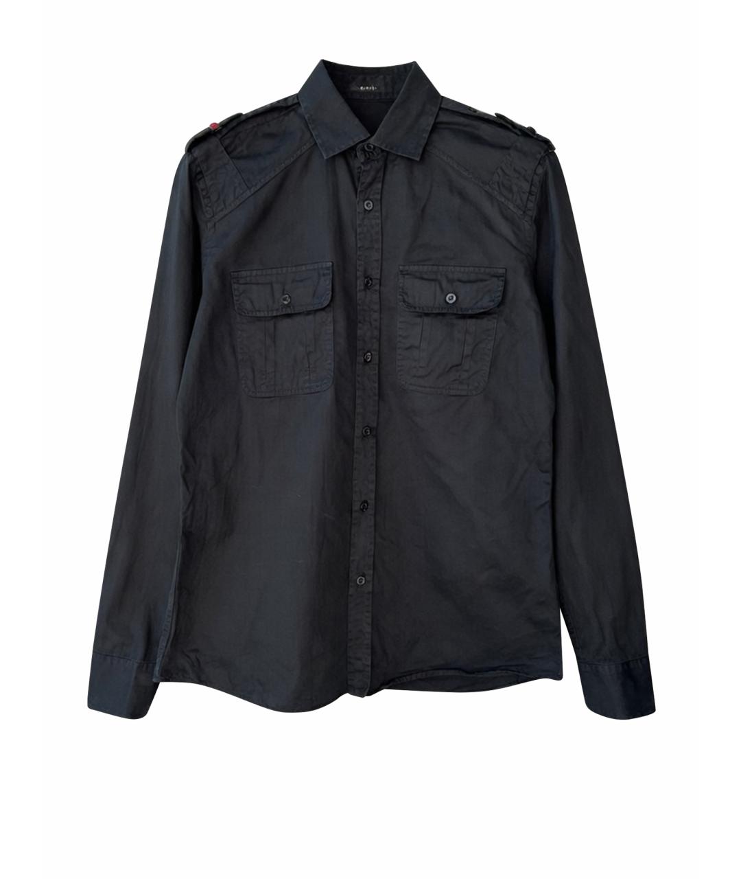 GUCCI Черная хлопковая кэжуал рубашка, фото 1