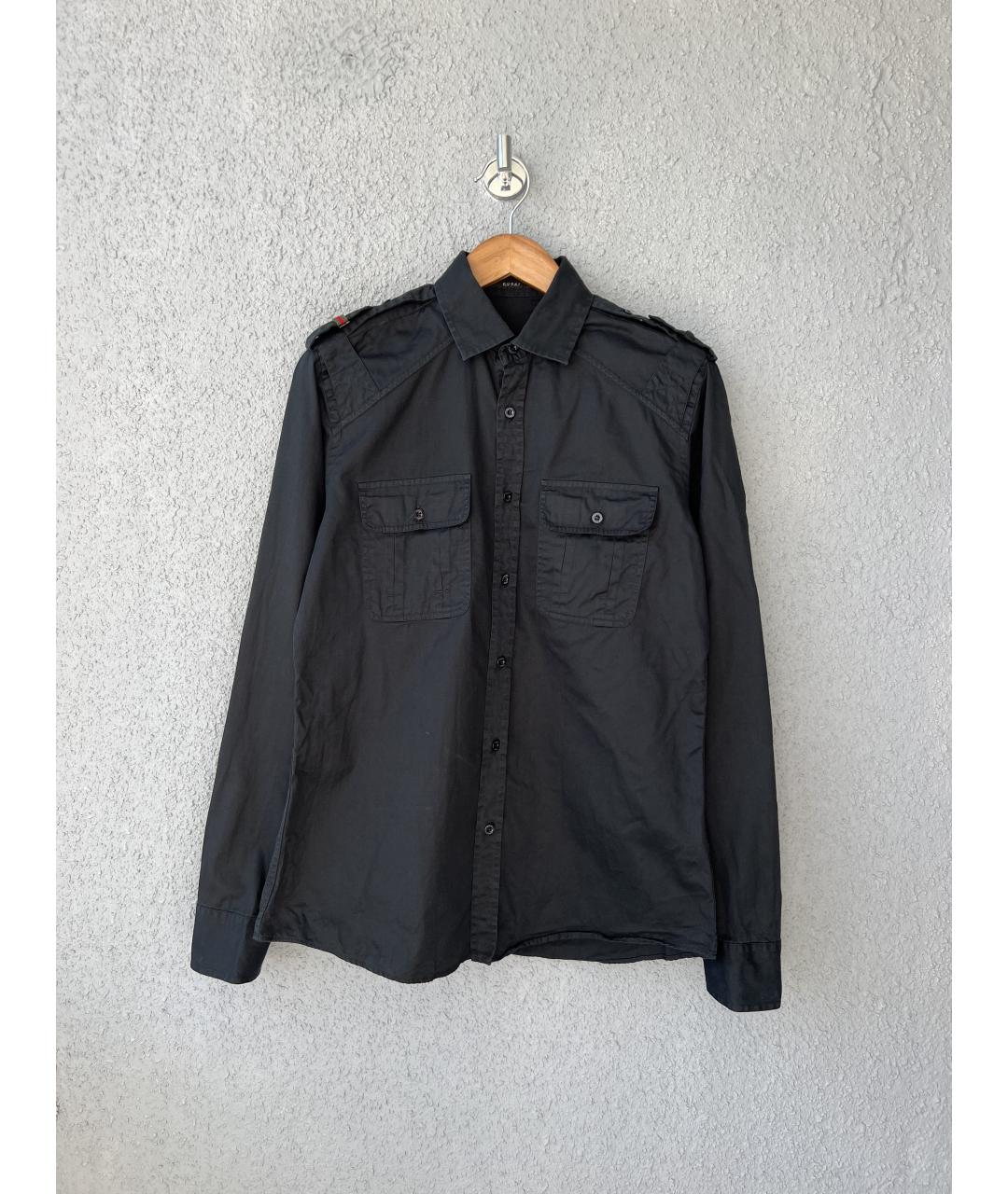 GUCCI Черная хлопковая кэжуал рубашка, фото 9