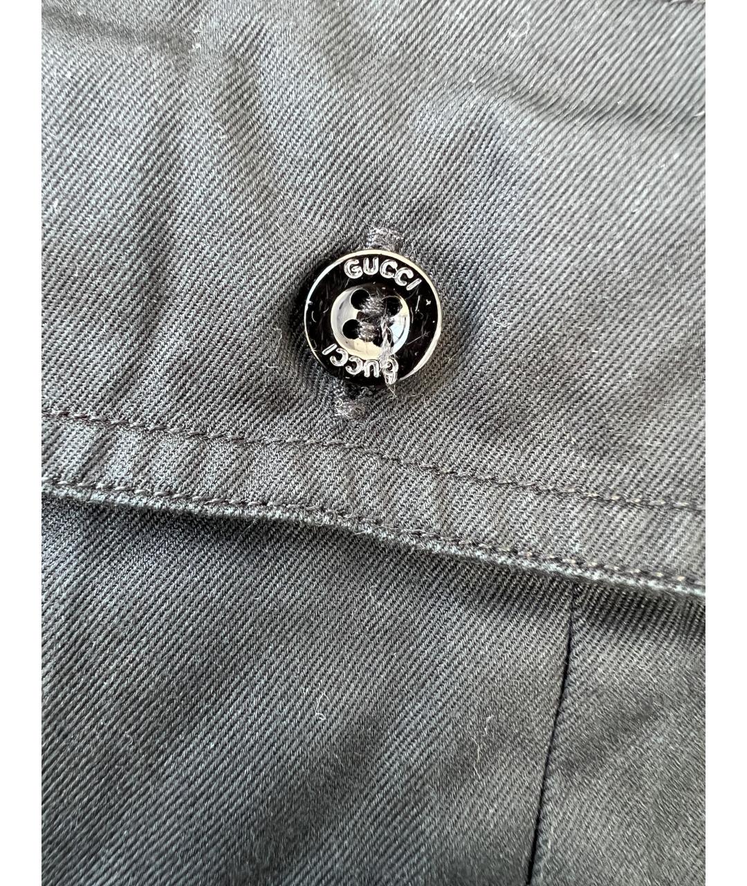 GUCCI Черная хлопковая кэжуал рубашка, фото 2