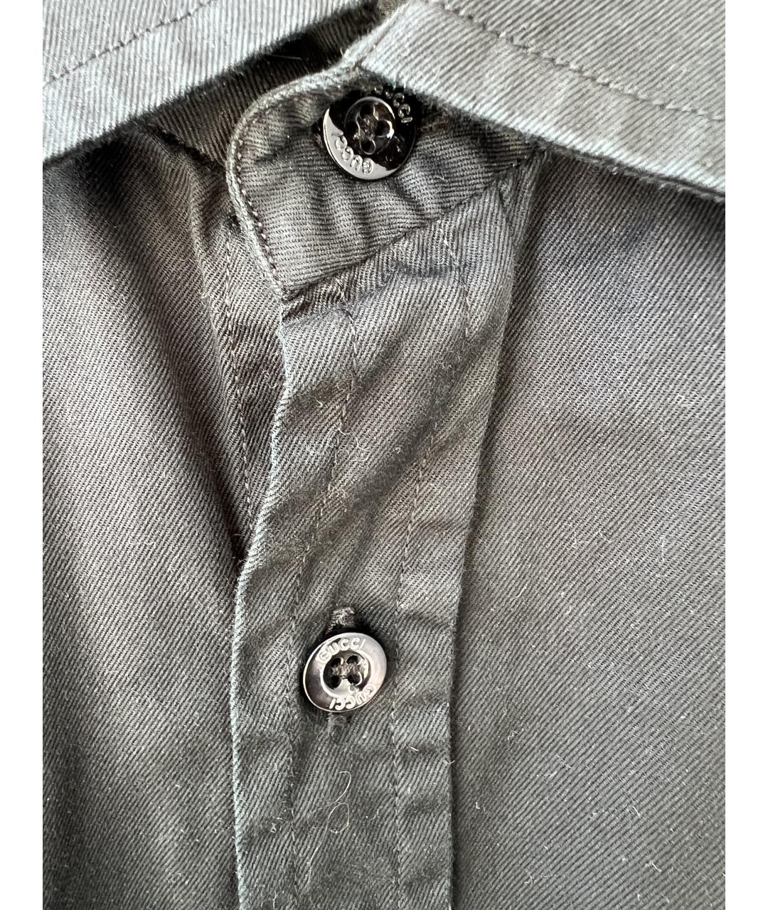 GUCCI Черная хлопковая кэжуал рубашка, фото 4