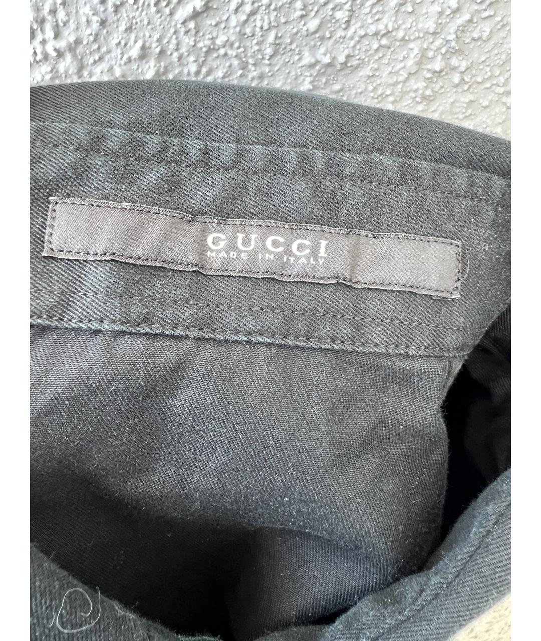 GUCCI Черная хлопковая кэжуал рубашка, фото 5