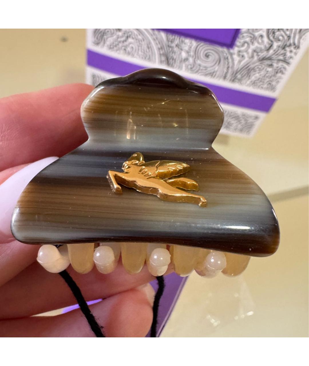 ETRO Бежевая заколка, фото 4