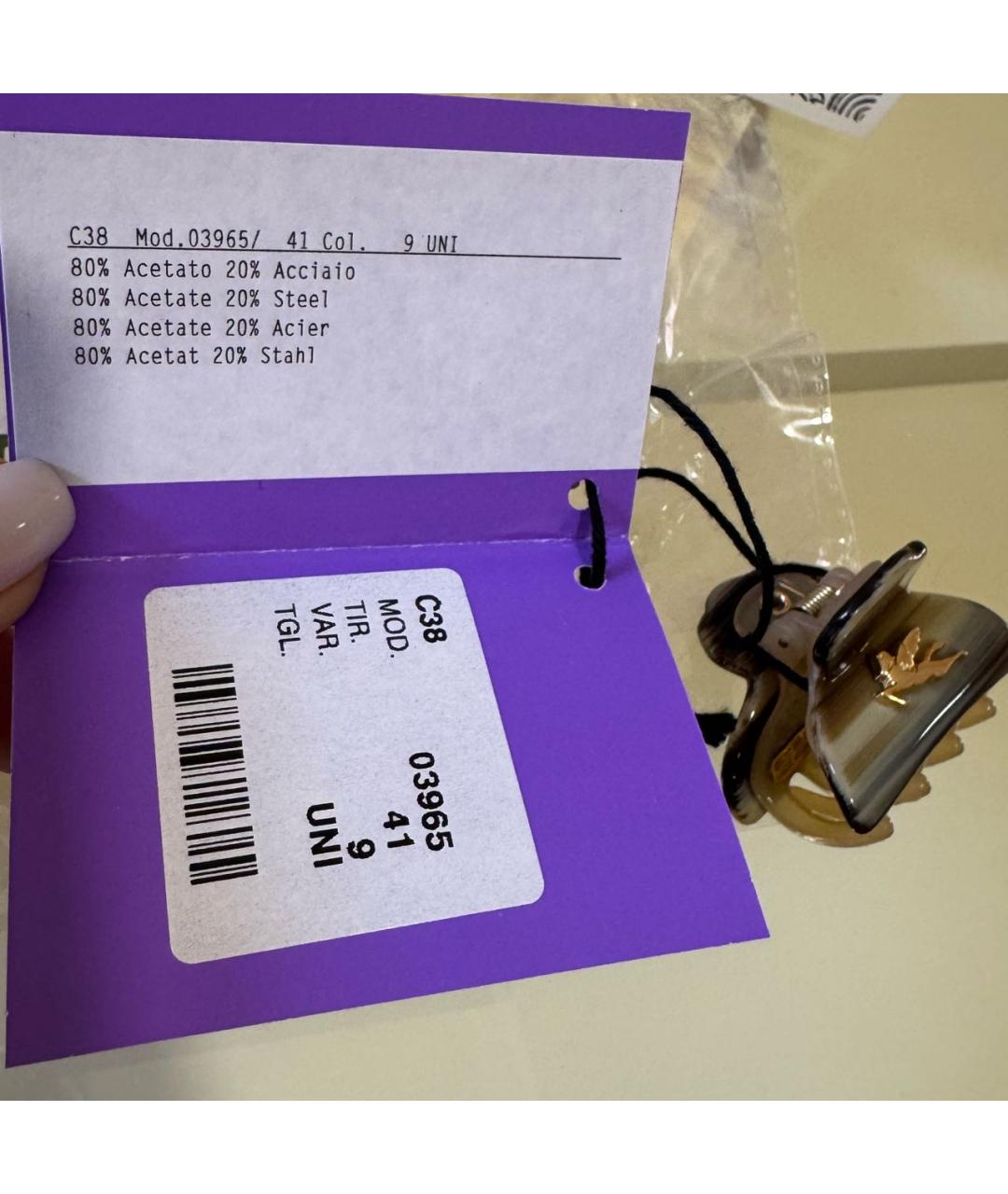 ETRO Бежевая заколка, фото 7