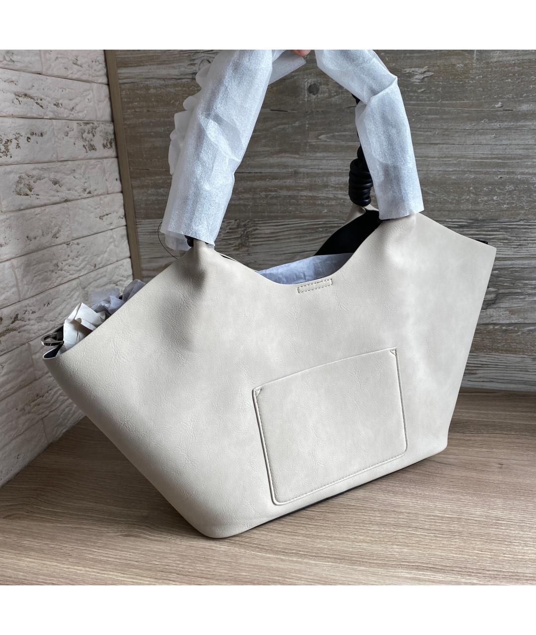 DKNY Бежевая сумка тоут из искусственной кожи, фото 5