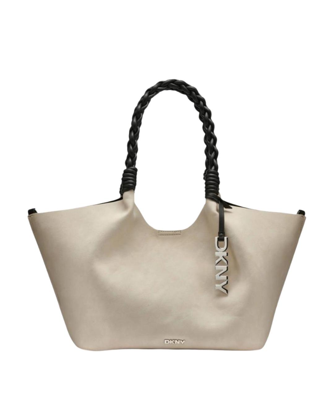 DKNY Бежевая сумка тоут из искусственной кожи, фото 1
