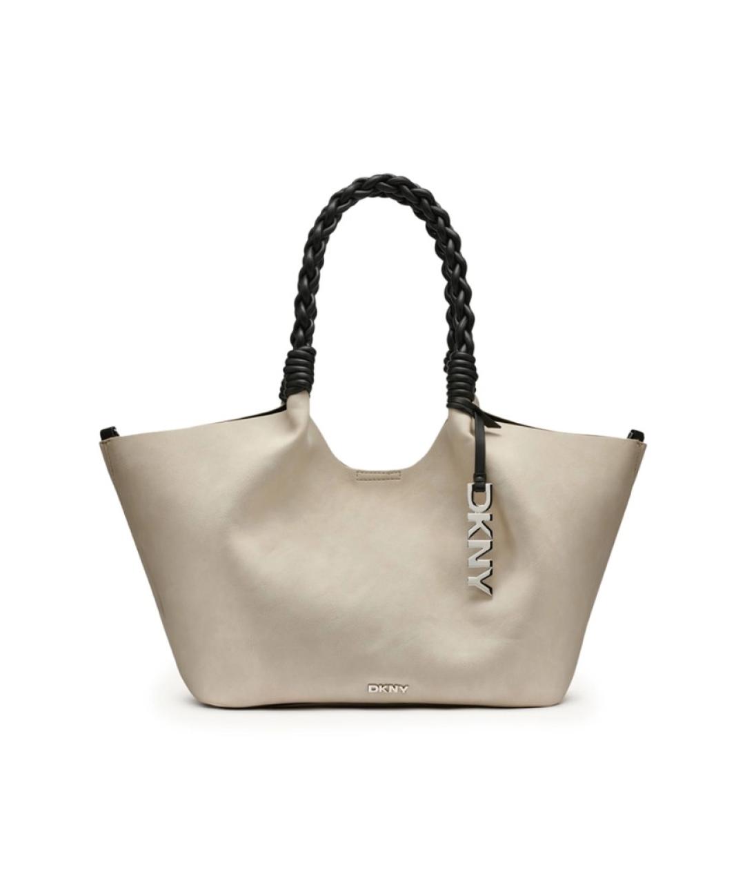 DKNY Бежевая сумка тоут из искусственной кожи, фото 10