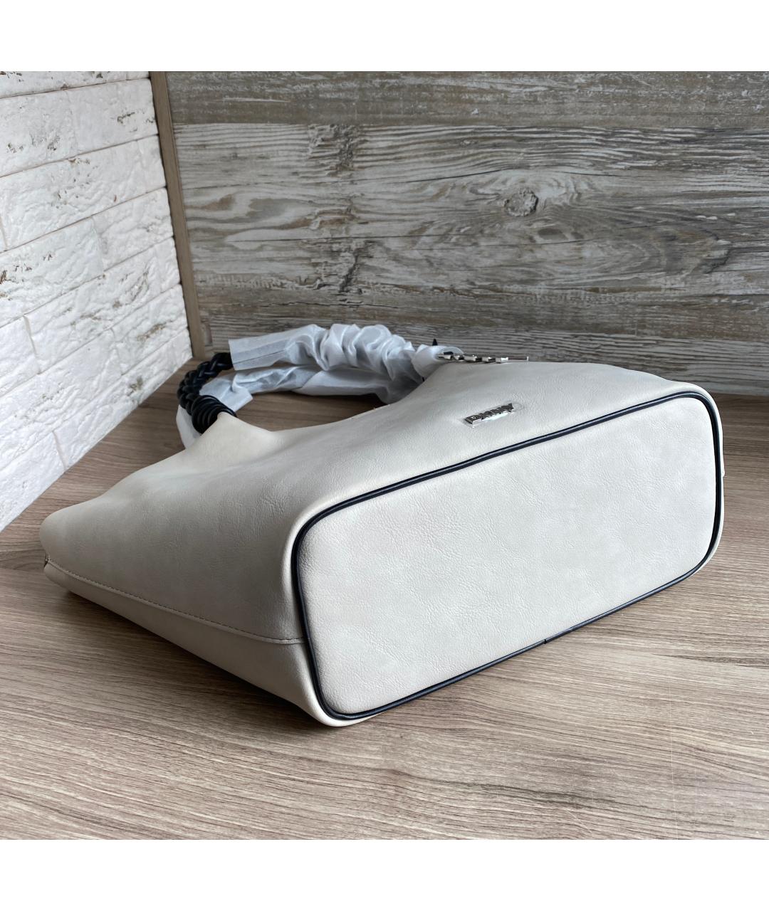 DKNY Бежевая сумка тоут из искусственной кожи, фото 9