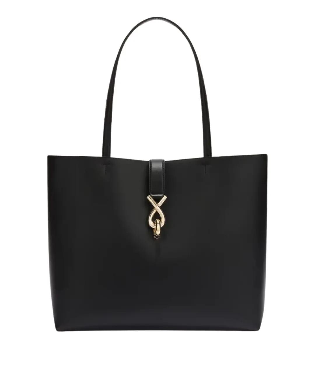 FURLA Черная кожаная сумка тоут, фото 1