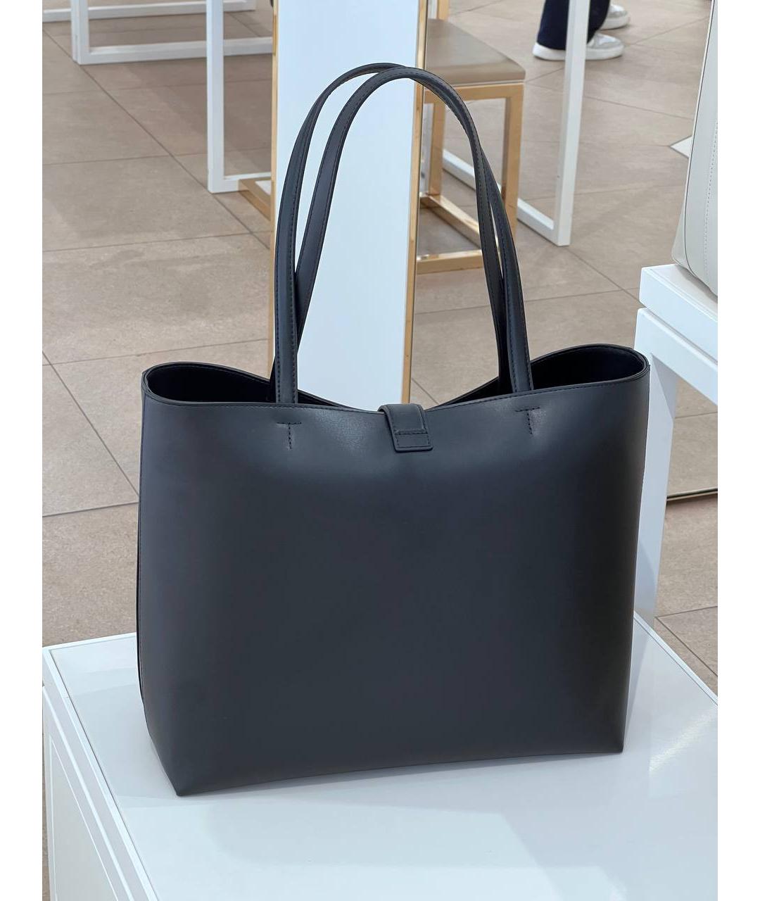 FURLA Черная кожаная сумка тоут, фото 4