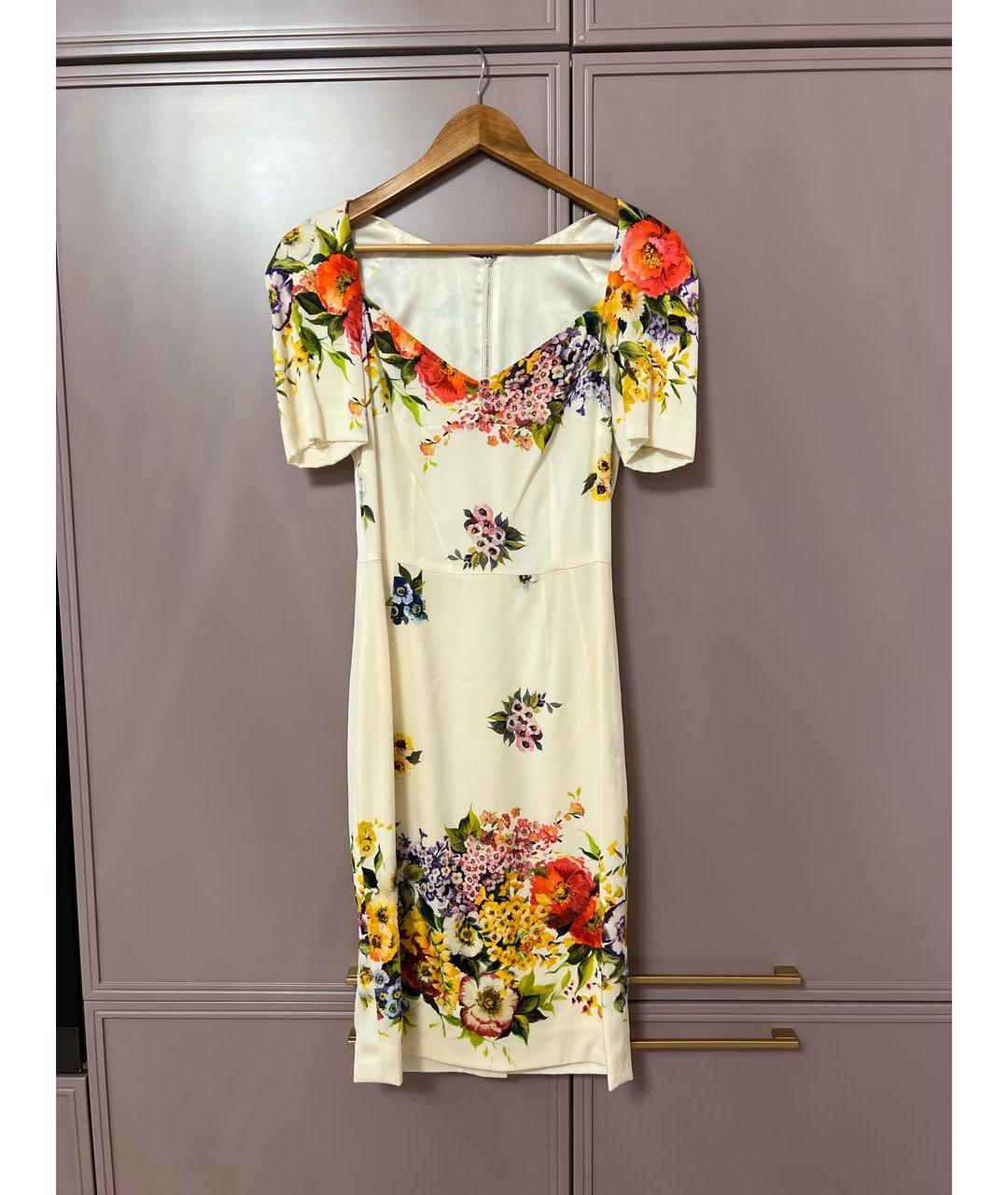 DOLCE&GABBANA Мульти шелковое повседневное платье, фото 2